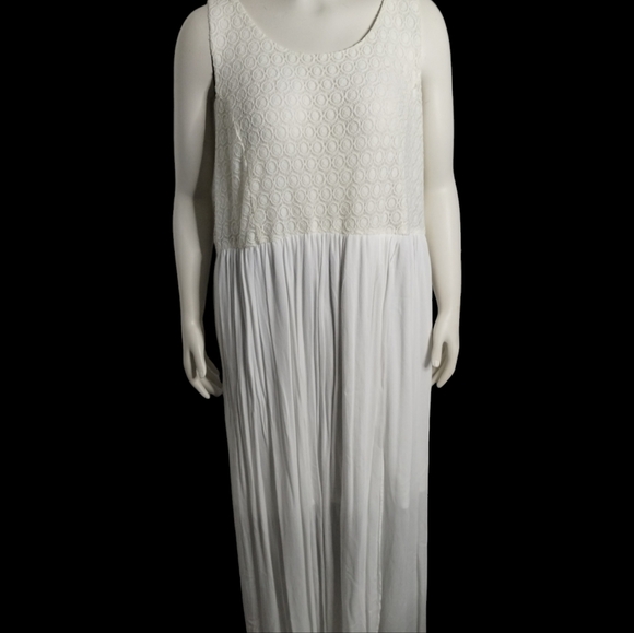 CATO Woman 26/28W Ivory Lace Semi sheer Maxi Dress Cottagecore Bridal Whimsical - Picture 9 of 10